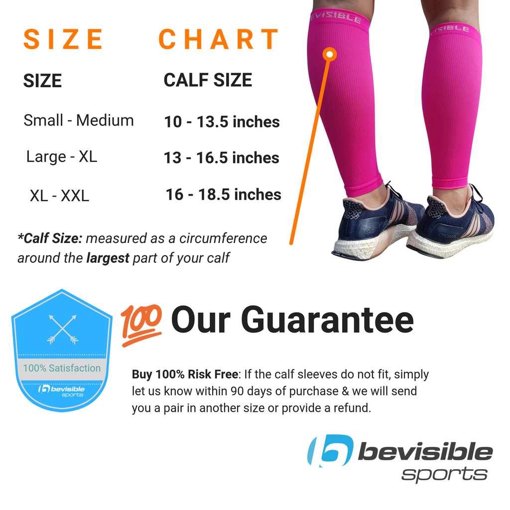 Calf Compression Sleeve Men and Women - Leg Compression Sleeve Size Large  Pink