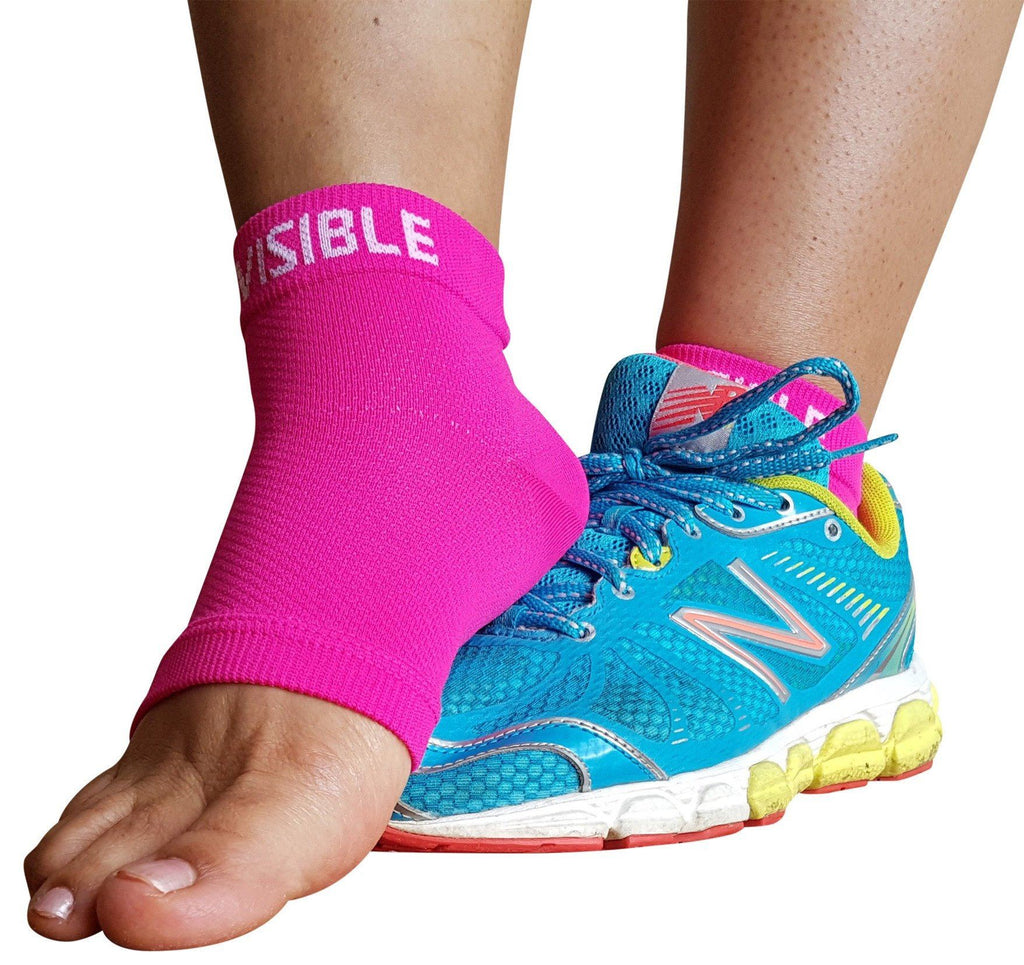Plantar Fasciitis Socks - Foot Compression Sleeves - Neon Pink – BeVisible  Sports