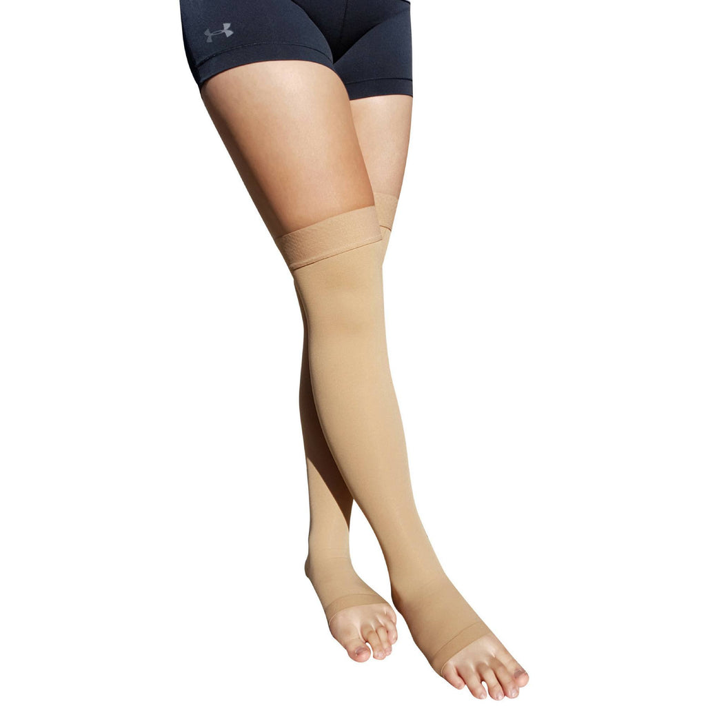 Thigh High Open-Toe Compression Socks